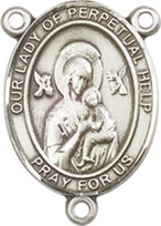 Our Lady of Perpetual Help - .75" Oval - Sterling Silver Centerpiece